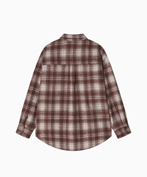 MENASOO(ミナス)の「MNS Classic Check Oversized Shirt Jacket_Burgundy(その他アウター・レディース・バーガンディー・F)」の14枚目の写真