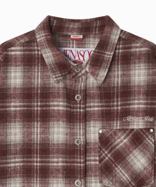 MENASOO(ミナス)の「MNS Classic Check Oversized Shirt Jacket_Burgundy(その他アウター・レディース・バーガンディー・F)」の15枚目の写真
