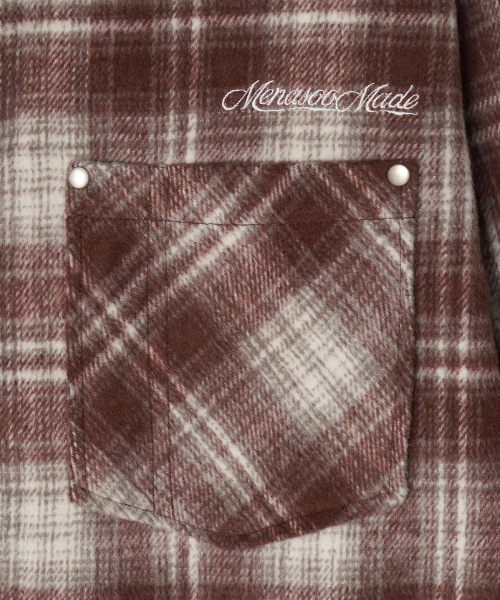 MENASOO(ミナス)の「MNS Classic Check Oversized Shirt Jacket_Burgundy(その他アウター・レディース・バーガンディー・F)」の18枚目の写真