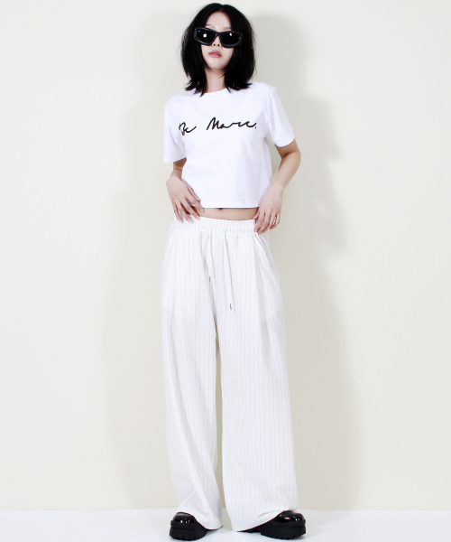 DEMARC(ドゥマーク)の「SOLID STRIPE WIDE PANTS WHITE(スラックス・レディース・その他・LARGE/MEDIUM)」の5枚目の写真