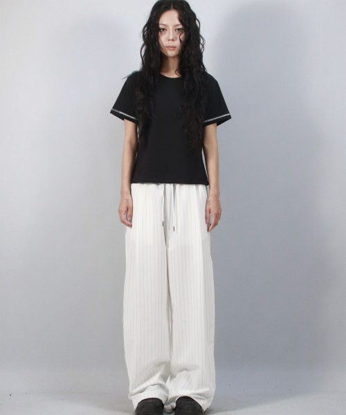 DEMARC(ドゥマーク)の「SOLID STRIPE WIDE PANTS WHITE(スラックス・レディース・その他・LARGE/MEDIUM)」の7枚目の写真