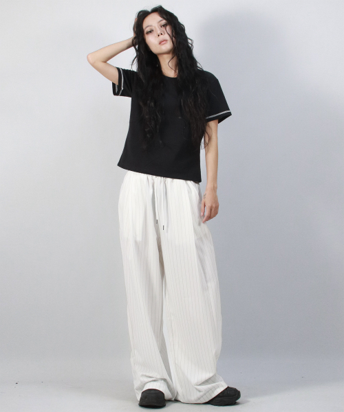 DEMARC(ドゥマーク)の「SOLID STRIPE WIDE PANTS WHITE(スラックス・レディース・その他・LARGE/MEDIUM)」の8枚目の写真