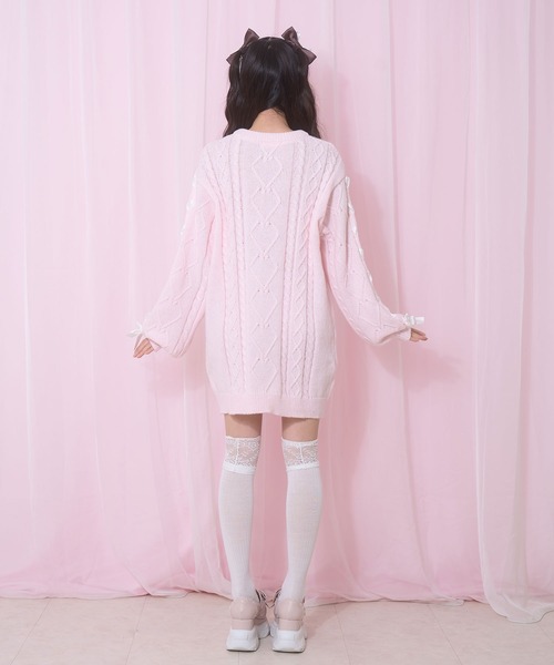 Honey Cinnamon(ハニーシナモン)の「ハニーアップリケニットワンピース(チュニック・レディース・ピンク/サックスブルー/ブラック・FREE)」の11枚目の写真