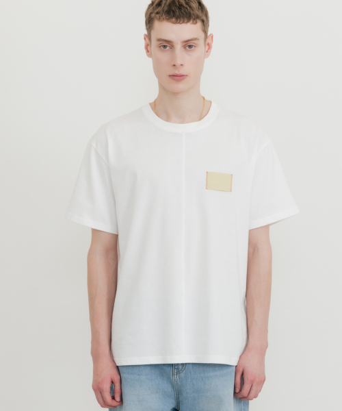 SSIN AND LEE(シンアンドリー)の「エッセンシャルレモンレザーTシャツホワイト(Tシャツ/カットソー・メンズ・その他・MEDIUM/LARGE)」の1枚目の写真