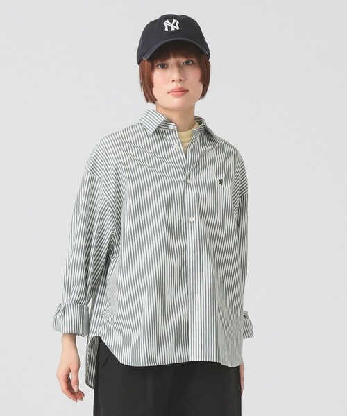 GYMPHLEX（ジムフレックス）の「【別注】Gymphlex / ストライプ シャツ（シャツ/ブラウス・レディース・ブルー/グリーン・14）」の6枚目の写真