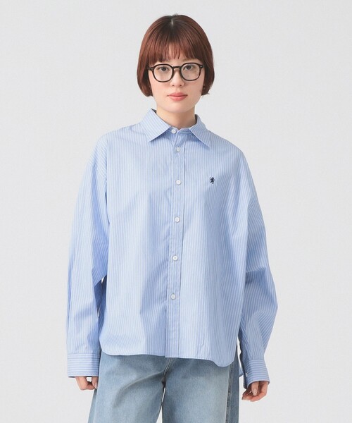 GYMPHLEX（ジムフレックス）の「【別注】Gymphlex / ストライプ シャツ（シャツ/ブラウス・レディース・ブルー/グリーン・14）」の10枚目の写真