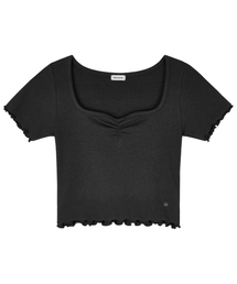 NAKED SURF CLUB（ネイキッドサーフクラブ）の「Silver Point Crop T-Shirt (Black)（Tシャツ/カットソー）」