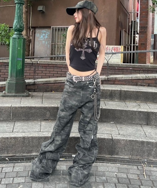 ROSEN KREUZ（ローゼンクロイツ）の「【Rosen Kreuz】ZIP WIDE BAGGY