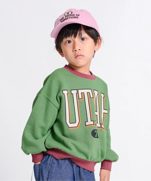 F.O.KIDS（エフオーキッズ）の「配色カレッジトレーナー_ジュニア対応（スウェット・キッズ・オフホワイト/レッド/グリーン/チャコール・140/130/120/110/100/90/80）」の3枚目の写真