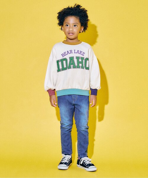 F.O.KIDS（エフオーキッズ）の「配色カレッジトレーナー_ジュニア対応（スウェット・キッズ・オフホワイト/レッド/グリーン/チャコール・140/130/120/110/100/90/80）」の16枚目の写真