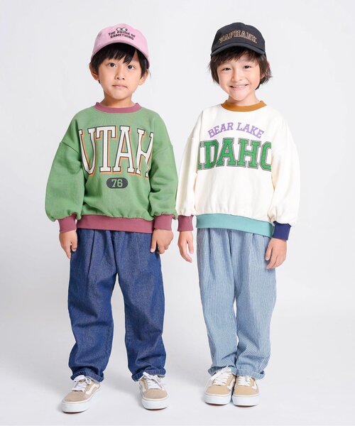 F.O.KIDS（エフオーキッズ）の「配色カレッジトレーナー_ジュニア対応（スウェット・キッズ・オフホワイト/レッド/グリーン/チャコール・140/130/120/110/100/90/80）」の19枚目の写真