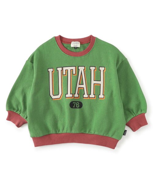 F.O.KIDS（エフオーキッズ）の「配色カレッジトレーナー_ジュニア対応（スウェット・キッズ・オフホワイト/レッド/グリーン/チャコール・140/130/120/110/100/90/80）」の5枚目の写真