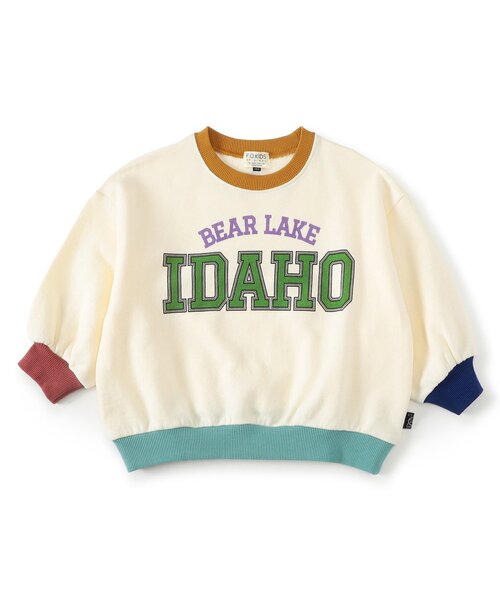 F.O.KIDS（エフオーキッズ）の「配色カレッジトレーナー_ジュニア対応（スウェット・キッズ・オフホワイト/レッド/グリーン/チャコール・140/130/120/110/100/90/80）」の6枚目の写真