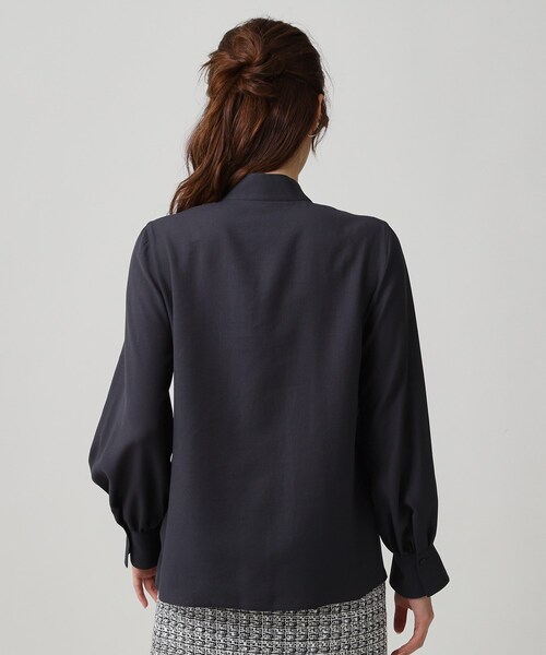 セール】【手洗い可／日本製】シアーリボンブラウス（シャツ/ブラウス