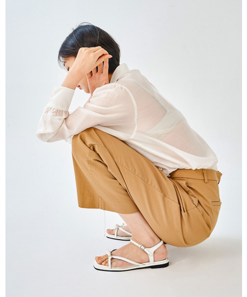 TAGTRAUME（タクトロイメ）の「レモン リボン シースルー スクエアト サンダル - ホワイト（サンダル・レディース・その他・22.5cm/23cm/23.5cm/25cm/25.5cm/26cm）」の2枚目の写真