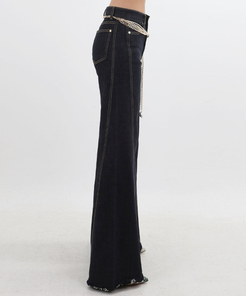 CHEAPCHIC（チップシック）の「Dark wide non-fade denim pants（デニムパンツ・レディース・その他・SMALL）」の2枚目の写真