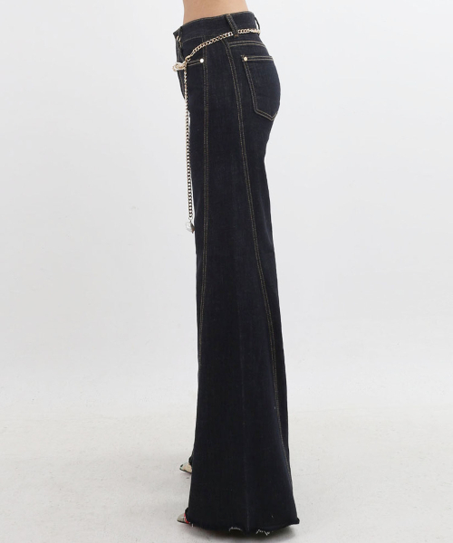 CHEAPCHIC（チップシック）の「Dark wide non-fade denim pants（デニムパンツ・レディース・その他・SMALL）」の4枚目の写真