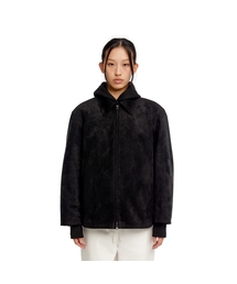 ERA（エラ）の「WOMEN SUEDE EFFECT OVERSIZED JACKET - BLACK（その他アウター）」