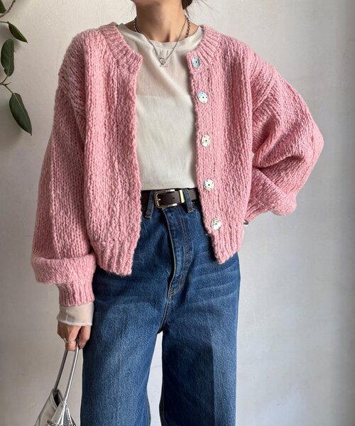 DouDou（ドゥドゥ）の「ローゲージニットカーディガン（カーディガン