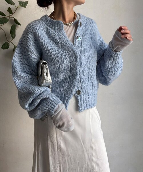 DouDou（ドゥドゥ）の「ローゲージニットカーディガン（カーディガン/ボレロ・レディース・ピンク/ブルー/オフホワイト・FREE）」の3枚目の写真