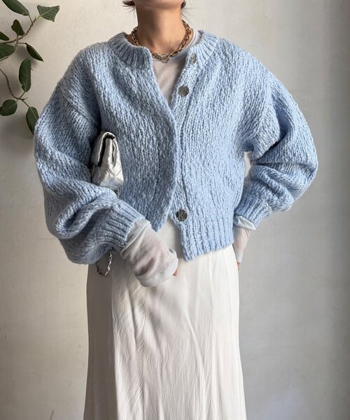 DouDou（ドゥドゥ）の「ローゲージニットカーディガン（カーディガン/ボレロ・レディース・ピンク/ブルー/オフホワイト・FREE）」の21枚目の写真