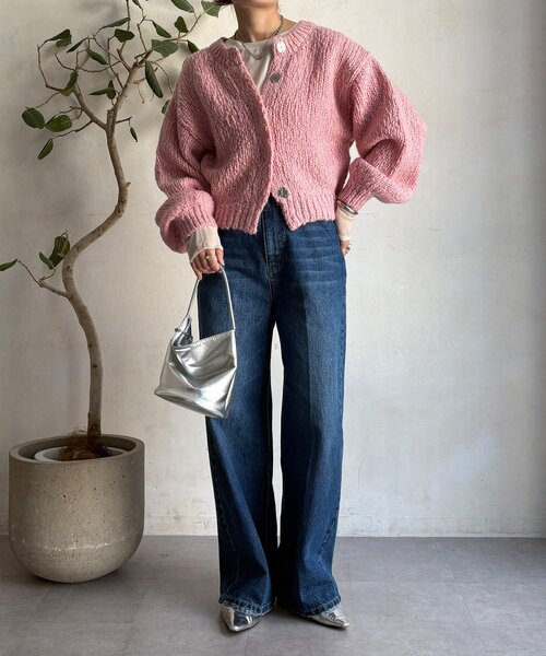 DouDou（ドゥドゥ）の「ローゲージニットカーディガン（カーディガン/ボレロ・レディース・ピンク/ブルー/オフホワイト・FREE）」の18枚目の写真