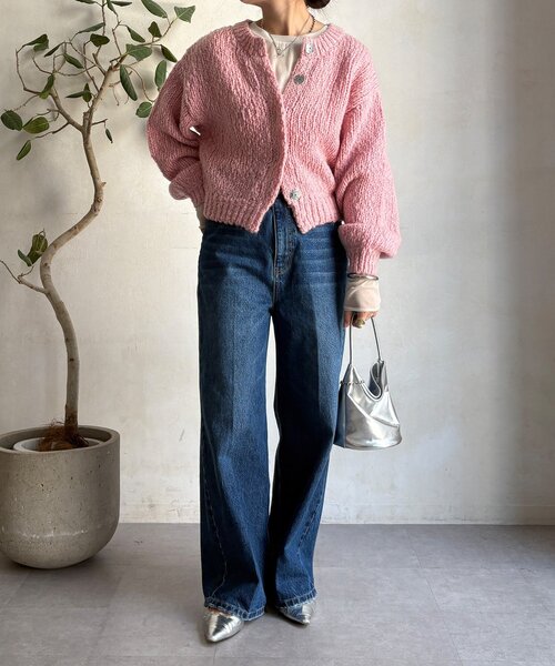 DouDou（ドゥドゥ）の「ローゲージニットカーディガン（カーディガン/ボレロ・レディース・ピンク/ブルー/オフホワイト・FREE）」の17枚目の写真