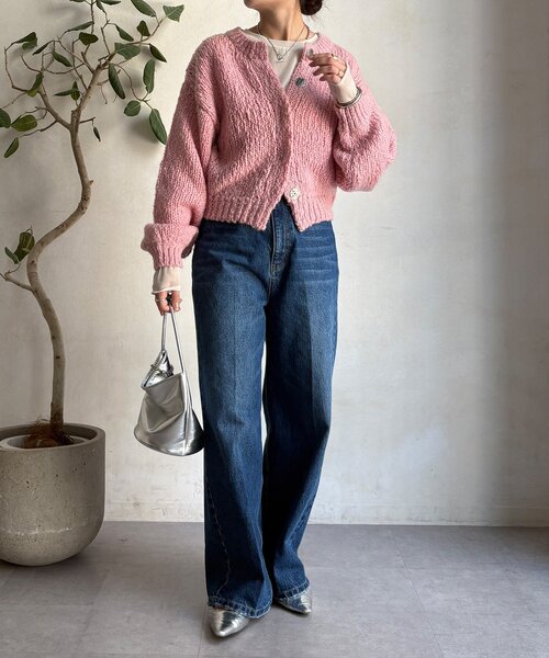 DouDou（ドゥドゥ）の「ローゲージニットカーディガン（カーディガン/ボレロ・レディース・ピンク/ブルー/オフホワイト・FREE）」の16枚目の写真