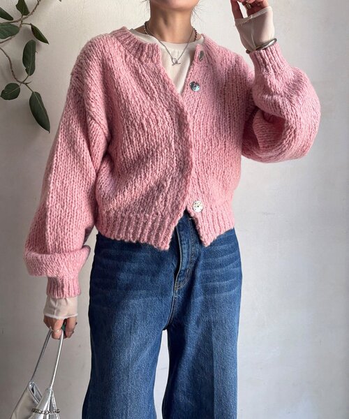 DouDou（ドゥドゥ）の「ローゲージニットカーディガン（カーディガン/ボレロ・レディース・ピンク/ブルー/オフホワイト・FREE）」の8枚目の写真