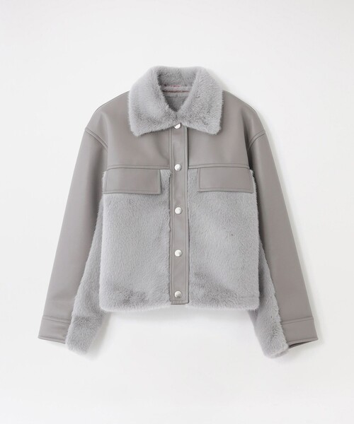 LOVELESS（ラブレス）の「ファーコンビワークブルゾン（ブルゾン・レディース・ホワイト系その他/グレー/ブラウン系その他5・34/36）」の2枚目の写真