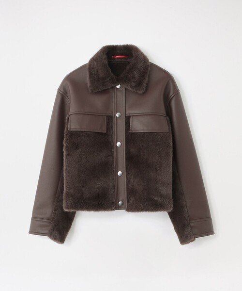 LOVELESS（ラブレス）の「ファーコンビワークブルゾン（ブルゾン・レディース・ホワイト系その他/グレー/ブラウン系その他5・34/36）」の3枚目の写真