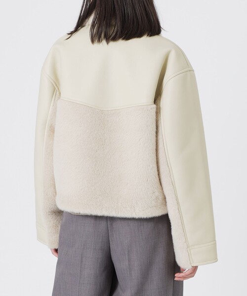 LOVELESS（ラブレス）の「ファーコンビワークブルゾン（ブルゾン・レディース・ホワイト系その他/グレー/ブラウン系その他5・34/36）」の5枚目の写真