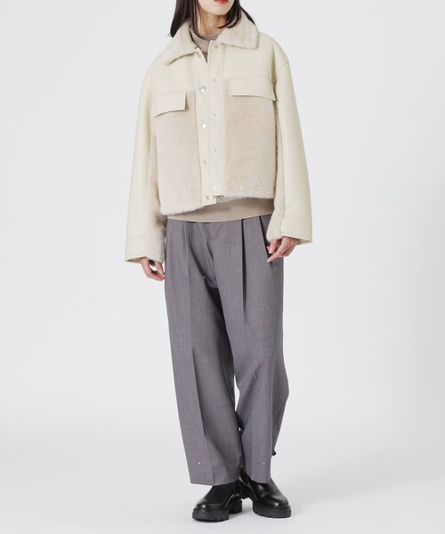 LOVELESS（ラブレス）の「ファーコンビワークブルゾン（ブルゾン・レディース・ホワイト系その他/グレー/ブラウン系その他5・34/36）」の6枚目の写真