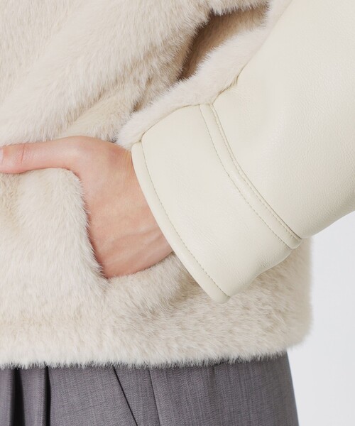 LOVELESS（ラブレス）の「ファーコンビワークブルゾン（ブルゾン・レディース・ホワイト系その他/グレー/ブラウン系その他5・34/36）」の11枚目の写真