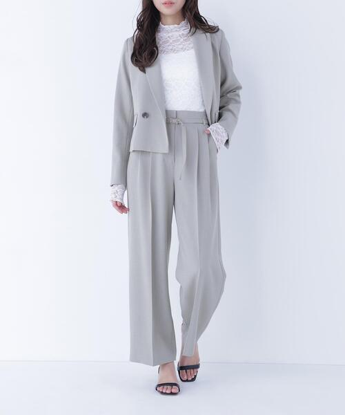 NATURAL BEAUTY BASIC(ナチュラルビューティーベーシック)の「◇クラッシー SETUP ツータックパンツ(その他パンツ・レディース・カーキ/ブラウン・MEDIUM/SMALL)」の4枚目の写真
