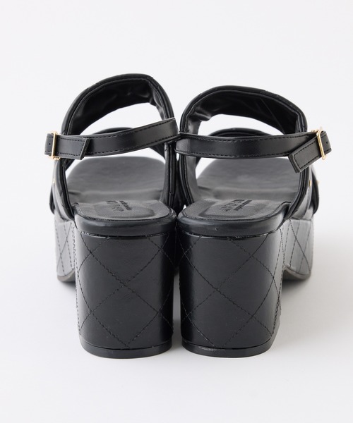 セール】ビジュースタッズ付きキルティングサンダル（サンダル）｜one