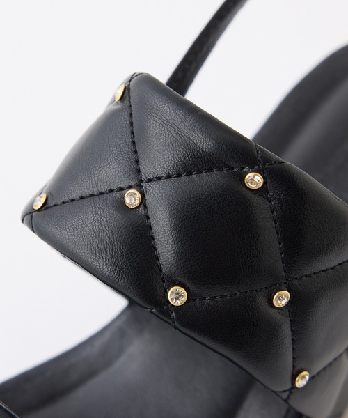 セール】ビジュースタッズ付きキルティングサンダル（サンダル）｜one