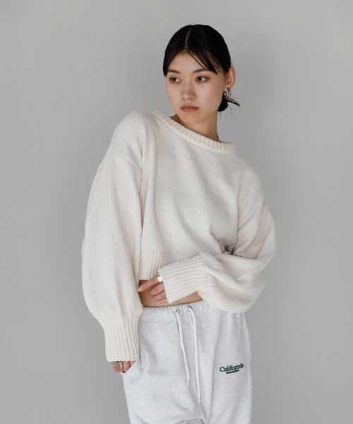 セール】velour mall pullover / ベロアモールニットプルオーバー