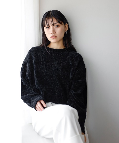 velour mall pullover / ベロアモールニットプルオーバー（ニット