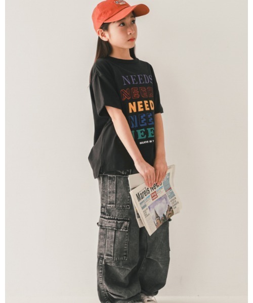 jeans-b(ジーンズベー)の「ジーンズベー NEEDSTシャツ(Tシャツ/カットソー・キッズ・アイボリー/ブラック/チャコールグレー・140cm/150cm/160cm/130cm)」の4枚目の写真