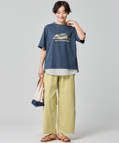KRIFF MAYER Lady's Collection（クリフメイヤーレディースコレクション）の「【綿100％】柄ロゴ半袖Tシャツ（Tシャツ/カットソー・レディース・カラフル/レッド/ネイビー/チャコール/オフホワイト・LARGE/MEDIUM）」の7枚目の写真