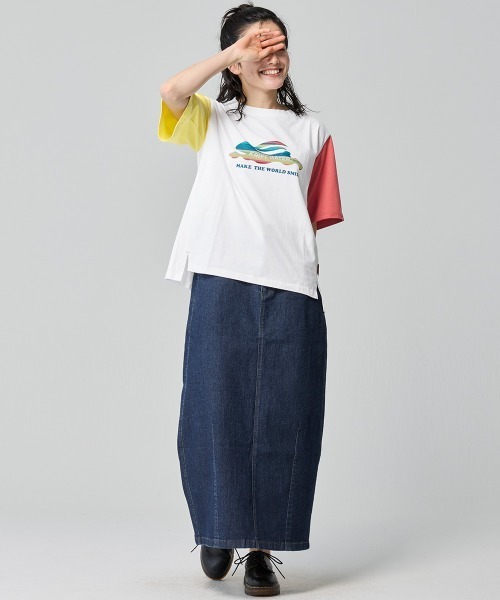 KRIFF MAYER Lady's Collection（クリフメイヤーレディースコレクション）の「【綿100％】柄ロゴ半袖Tシャツ（Tシャツ/カットソー・レディース・カラフル/レッド/ネイビー/チャコール/オフホワイト・LARGE/MEDIUM）」の11枚目の写真