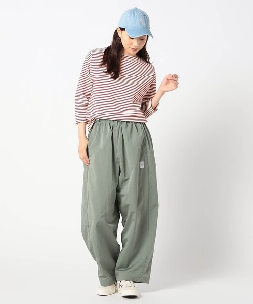 Grand PARK（グランドパーク）の「日本製　デラヴェ 天竺ボーダーカットソー（その他トップス・レディース・ブラック/グリーン/レッド・M/S）」の4枚目の写真