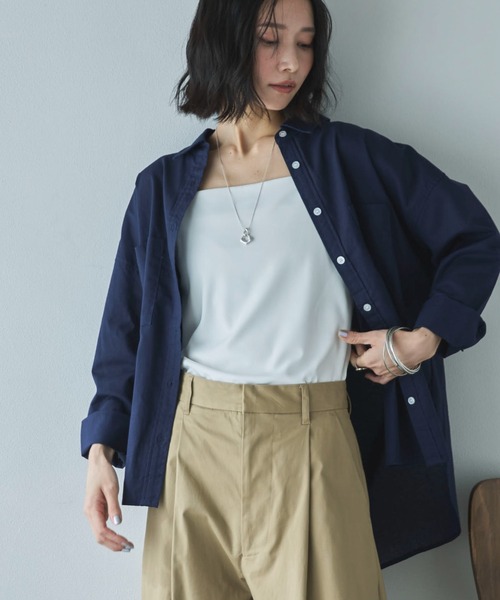 Doux archives（ドゥアルシーヴ）の「フロントダブルキャミソール（キャミソール・レディース・ブラック/オフホワイト/ベージュ・FREE）」の2枚目の写真