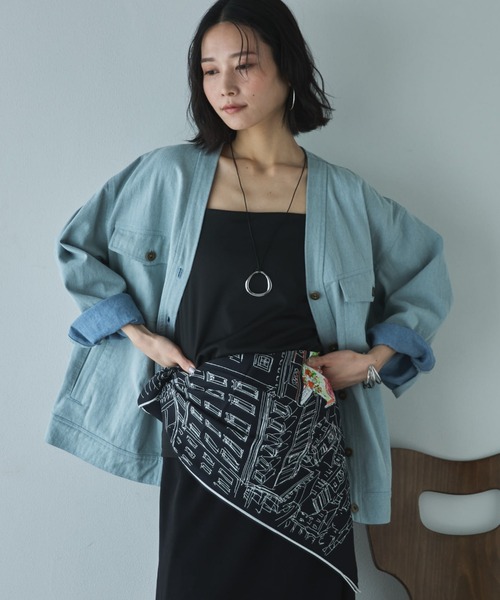 Doux archives（ドゥアルシーヴ）の「フロントダブルキャミソール（キャミソール・レディース・ブラック/オフホワイト/ベージュ・FREE）」の3枚目の写真