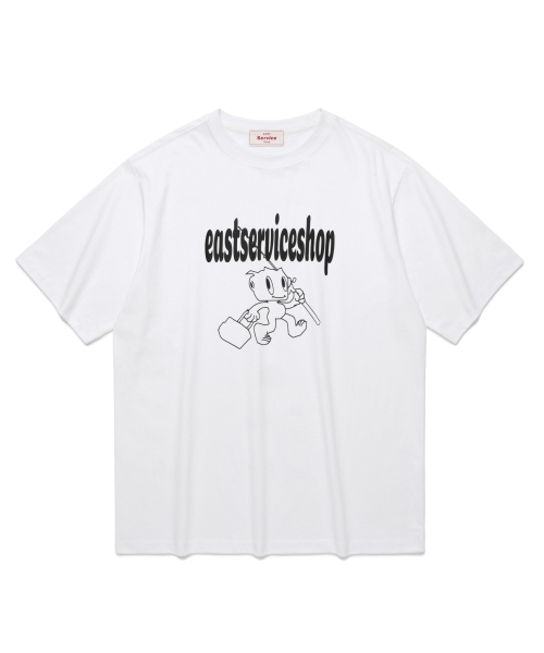 eastserviceshop(イーストサービスショップ)の「Fishing Robo Half T - White(Tシャツ/カットソー・レディース・ホワイト・SMALL/MEDIUM/LARGE)」の1枚目の写真