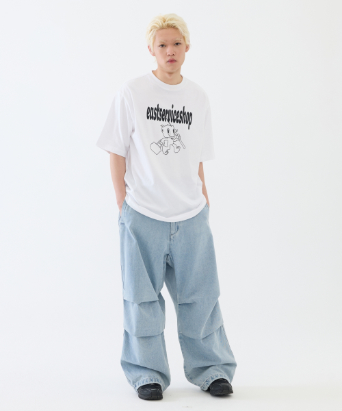 eastserviceshop(イーストサービスショップ)の「Fishing Robo Half T - White(Tシャツ/カットソー・レディース・ホワイト・SMALL/MEDIUM/LARGE)」の3枚目の写真