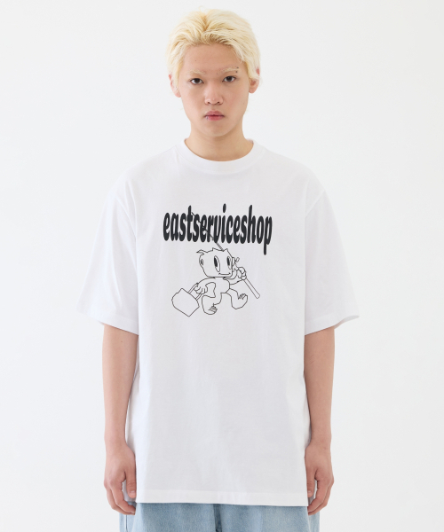 eastserviceshop(イーストサービスショップ)の「Fishing Robo Half T - White(Tシャツ/カットソー・レディース・ホワイト・SMALL/MEDIUM/LARGE)」の2枚目の写真