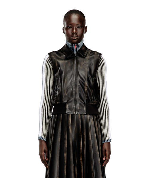 DIESEL(ディーゼル)の「ウィメンズ スリーブレス ジップアップジャケット G-INKO(ブルゾン・レディース・ブラック・44/46/42/40/38)」の5枚目の写真