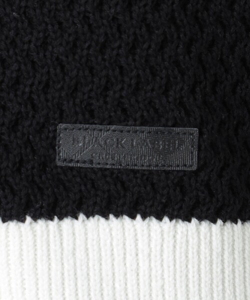 BLACK LABEL CRESTBRIDGE(ブラックレーベル・クレストブリッジ)の「【一部店舗限定】パネルテクスチャークレストブリッジチェックニット(ニット/セーター・メンズ・ブラック/オフホワイト・M/L/S)」の6枚目の写真